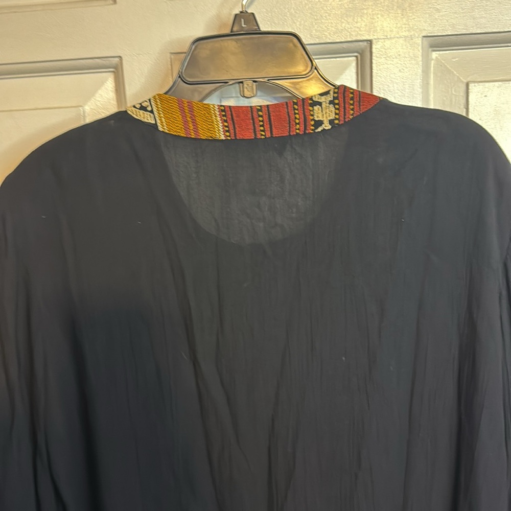 Carole Little Vintage Ribbed Appliqué Button Down Tunic Top Size 6 - Picture 7 of 12
